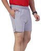 Ruggd Indian Men's Active Swift Shorts With Liner- Grey 