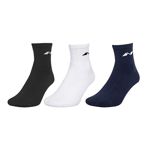 NIVIA Encounter Sports Socks (Pack of 3) Black, Blue, White - Freesize