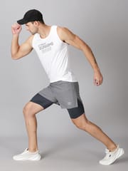 Dares Only Hybrid Run shorts with compression tights - Graphite Color