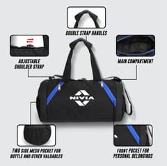 Nivia Beast Gym Bag -  BLACK/BLUE