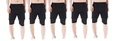 NAVYFIT Men's Running Active Wear Double Layer Shorts (MRS06) (Pack of 5) Black