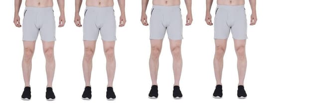NAVYFIT Men's Running, Gym, Yoga, Sport Shorts (MRS01) (Pack of 4) Grey