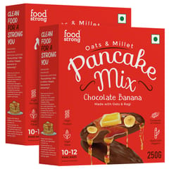 Foodstrong Oats and Millets Chocolate Banana Pancake Mix | 250g | Pack of 2
