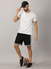 Defy Gravity Basketball Shorts for Men - Black and White
