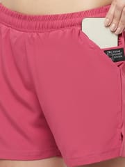 TRUEREVO 2-in-1 Sports Shorts with Phone Pocket 5" for Women - Wild Pink