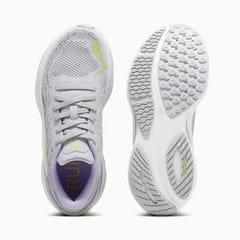 PUMA Women's Magnify NITRO 2 - Ash Gray-PUMA White-Yellow Burst-Vivid Violet