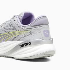 PUMA Women's Magnify NITRO 2 - Ash Gray-PUMA White-Yellow Burst-Vivid Violet