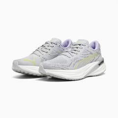 PUMA Women's Magnify NITRO 2 - Ash Gray-PUMA White-Yellow Burst-Vivid Violet