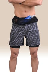 Endurace Long Distance Running Shorts - 7 Pockets, 3 Layered - Black