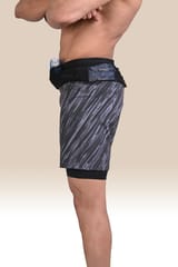 Endurace Long Distance Running Shorts - 7 Pockets, 3 Layered - Black