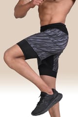 Endurace Long Distance Running Shorts - 7 Pockets, 3 Layered - Black