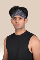 Endurace Unisex Running Head Band - Black Printed