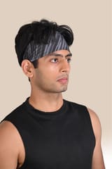 Endurace Unisex Running Head Band - Black Printed