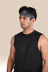 Endurace Unisex Running Head Band - Black Printed