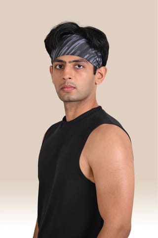 Endurace Unisex Running Head Band - Black Printed