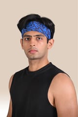 Endurace Unisex Running Head Band - Blue Printed