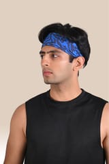 Endurace Unisex Running Head Band - Blue Printed