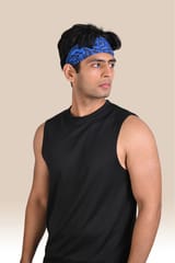 Endurace Unisex Running Head Band - Blue Printed