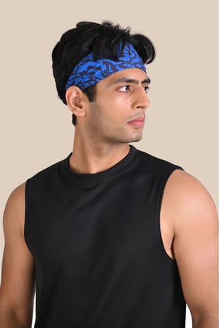 Endurace Unisex Running Head Band - Blue Printed