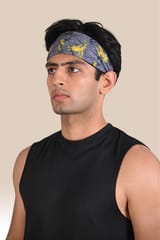 Endurace Unisex Running Head Band - Grey Printed