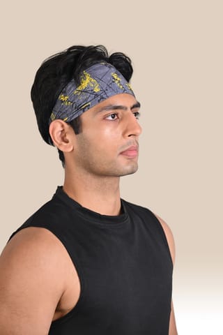 Endurace Unisex Running Head Band - Grey Printed