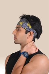 Endurace Unisex Running Head Band - Grey Printed