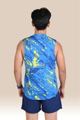 Endurace Men's Graphic Tank Top - Blue and Yellow