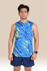 Endurace Men's Graphic Tank Top - Blue and Yellow