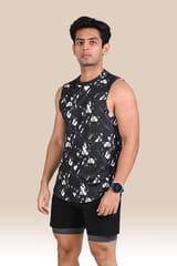 Endurace Men's Graphic Tank Top - Black & White