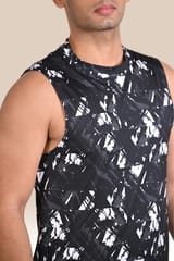 Endurace Men's Graphic Tank Top - Black & White