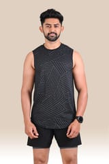 Endurace Men's Graphic Tank Top - Black & Grey