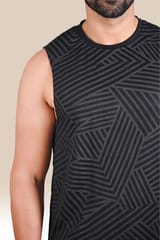 Endurace Men's Graphic Tank Top - Black & Grey