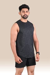 Endurace Men's Graphic Tank Top - Black & Grey