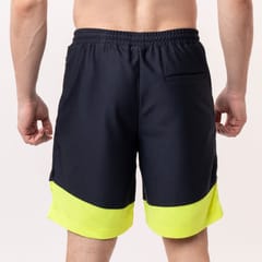 Baller Athletik Colourblock Shorts - Blue and Lime for Men