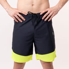 Baller Athletik Colourblock Shorts - Blue and Lime for Men