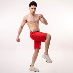 Baller Athletik Fitness Shorts - Flame Red for Men